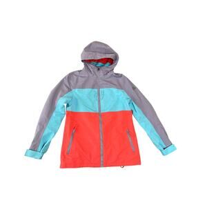 Aperture Striped Snowboard Waterproof Hooded Jacket SZ Medium Outdoors Gorpcore